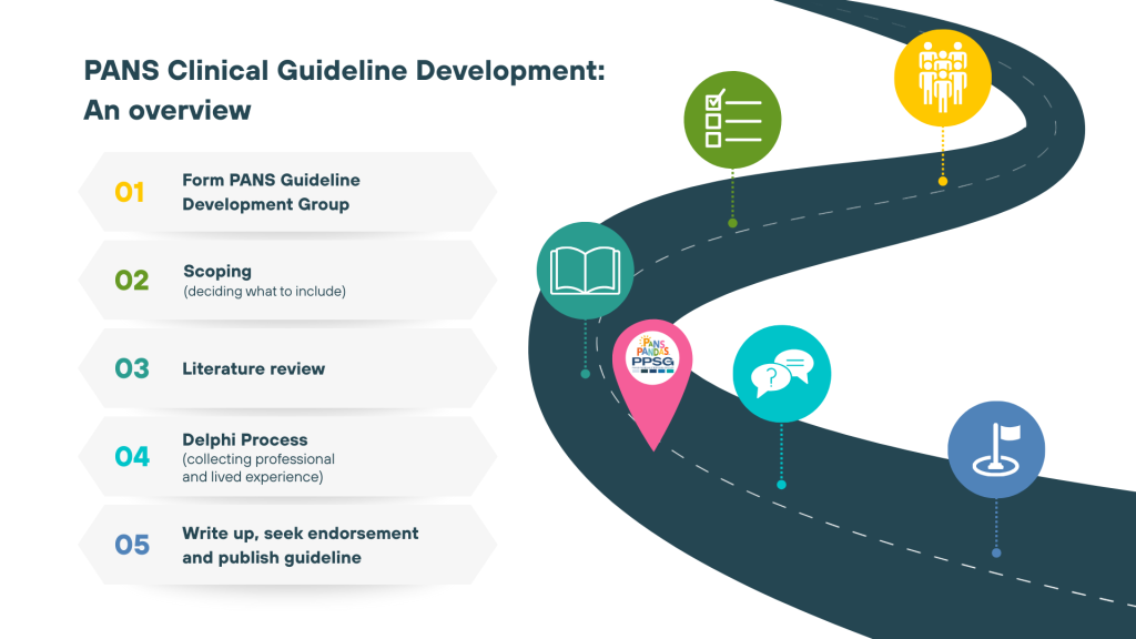 This map illustrates where we are on the journey of publishing a robust PANs guideline
