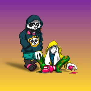 Glitch meets Olivia! (sticker)