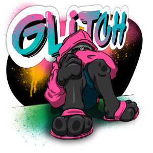 Glitch needs space (sticker)