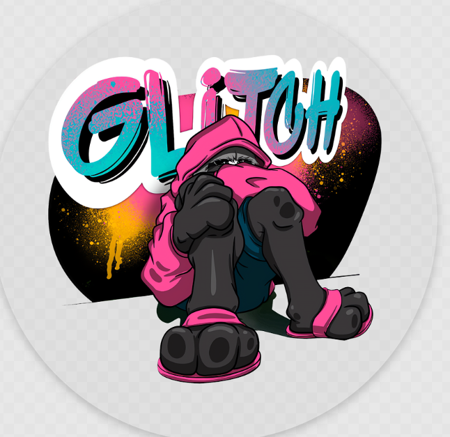 Glitch needs space (sticker)