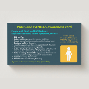 Awareness cards with toilet access icon