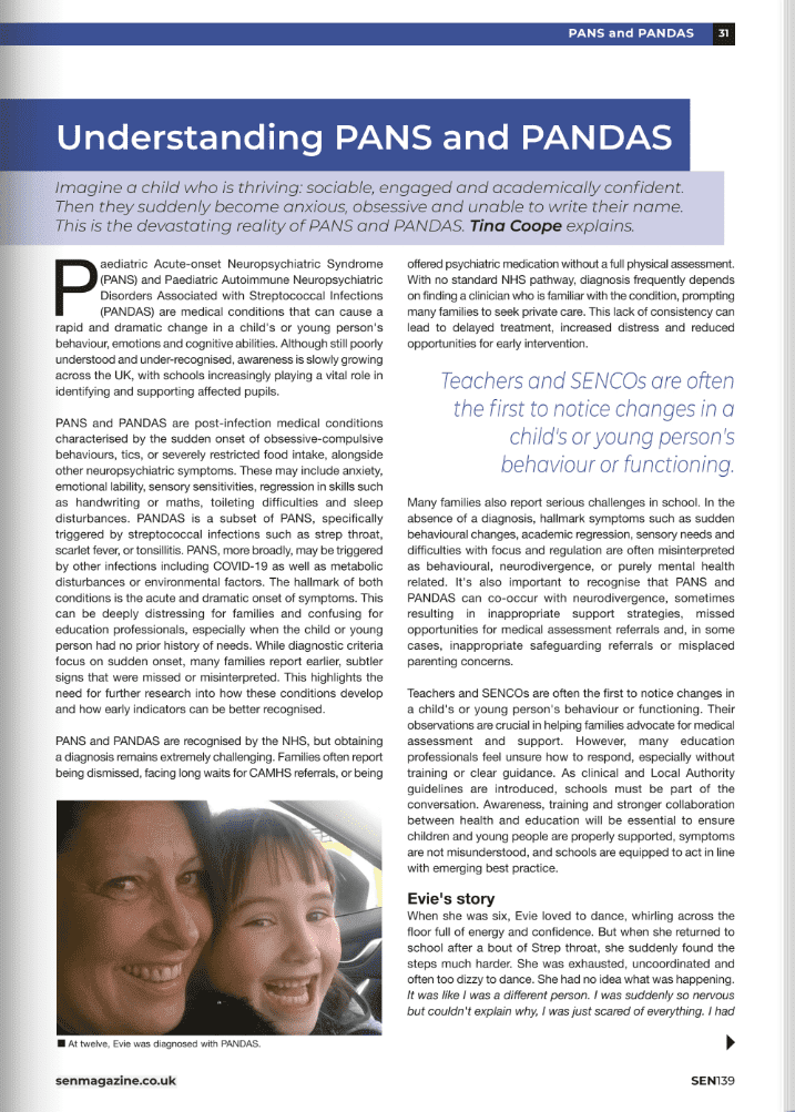 Evie's SEN magazine article